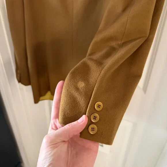 Versus Gianni Versace Camel Wool Cashmere Blazer Jacket Made in Italy Size 39/52